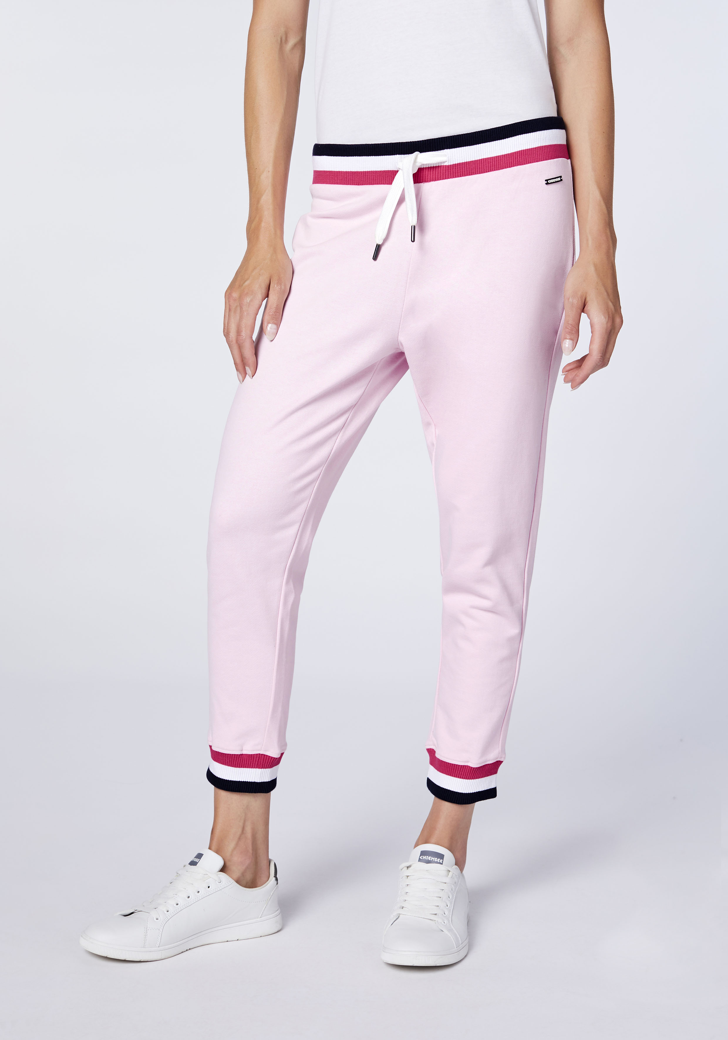 Slim-Fit Sweathose mit gestreiften Bündchen | Chiemsee
