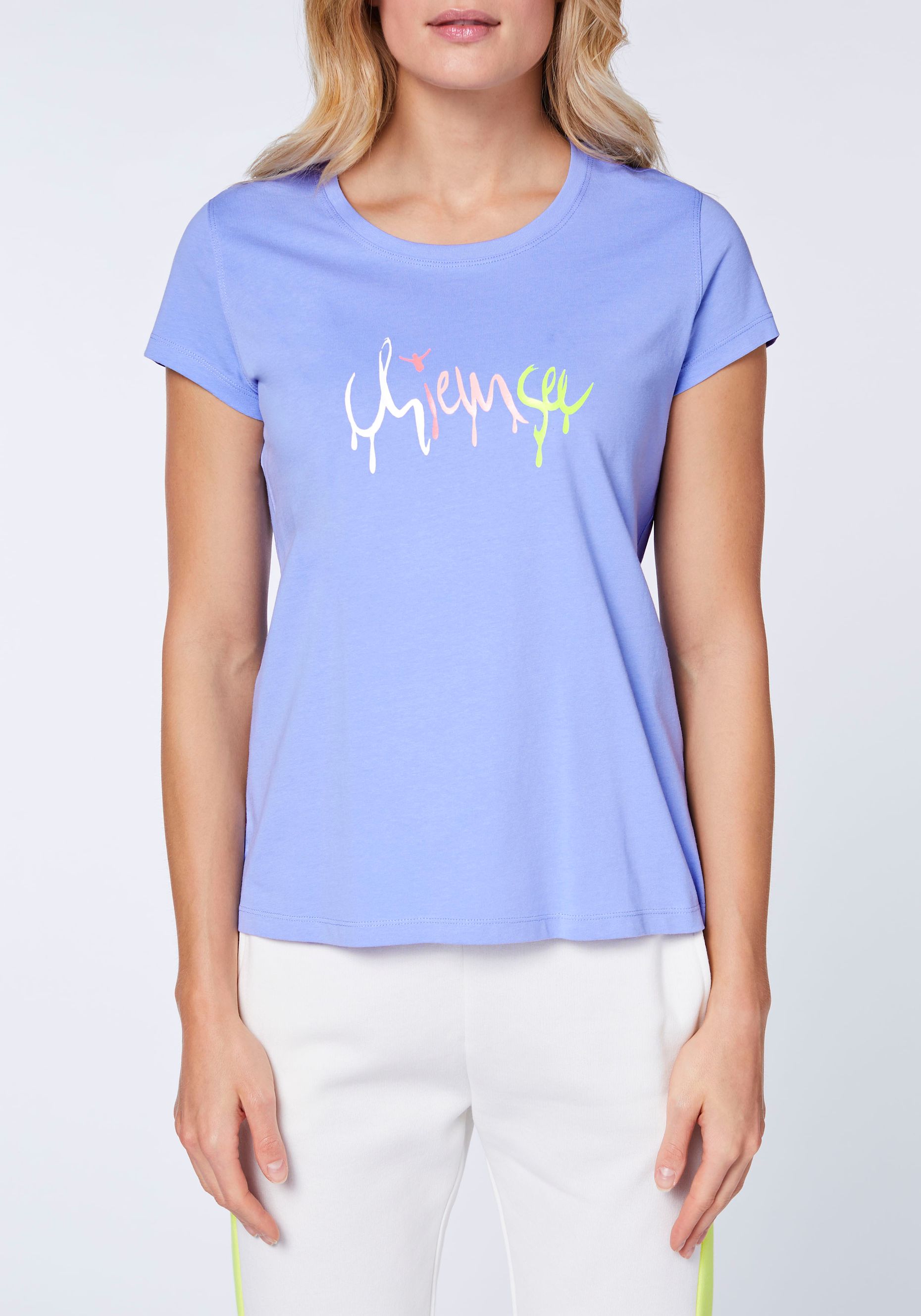 Baumwollshirt mit Label-Schriftzug im Art-Design | Chiemsee Online 