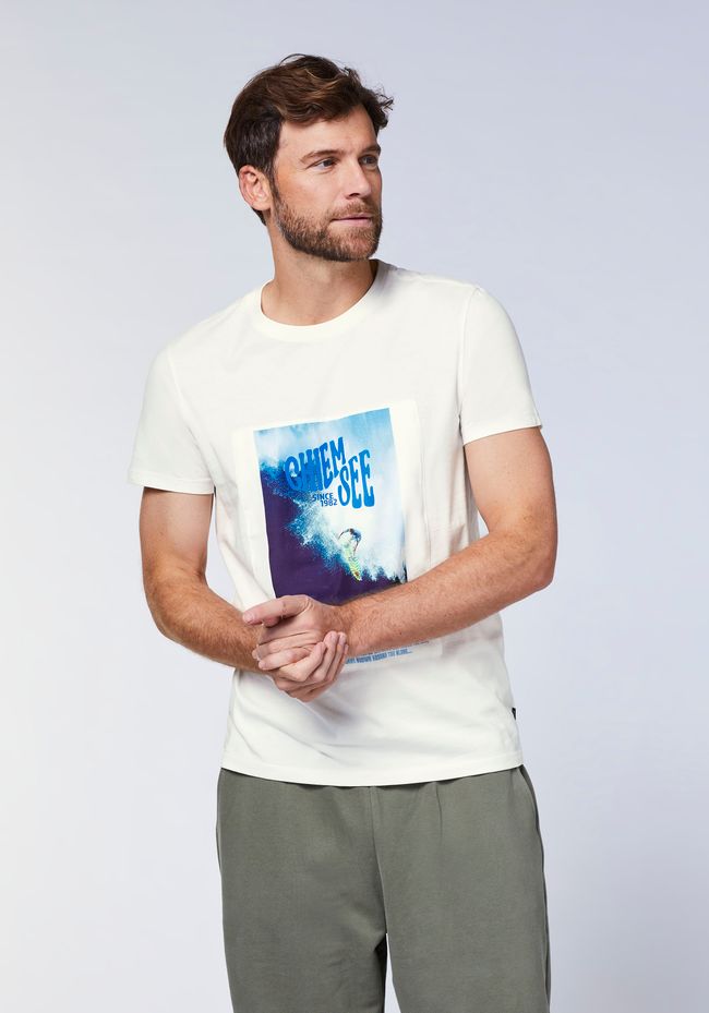 TOM TAILOR Denim Herren T-Shirt Mit Fotoprint – Slim Fit, 100% Baumwolle, Lässiges Basic