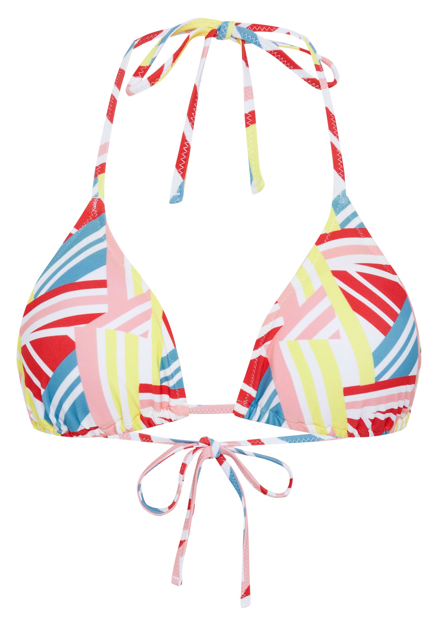 Chiemsee Damen Bikini-Top Triangle Mit Allover-Muster – Herausnehmbare Cups, Bindbar
