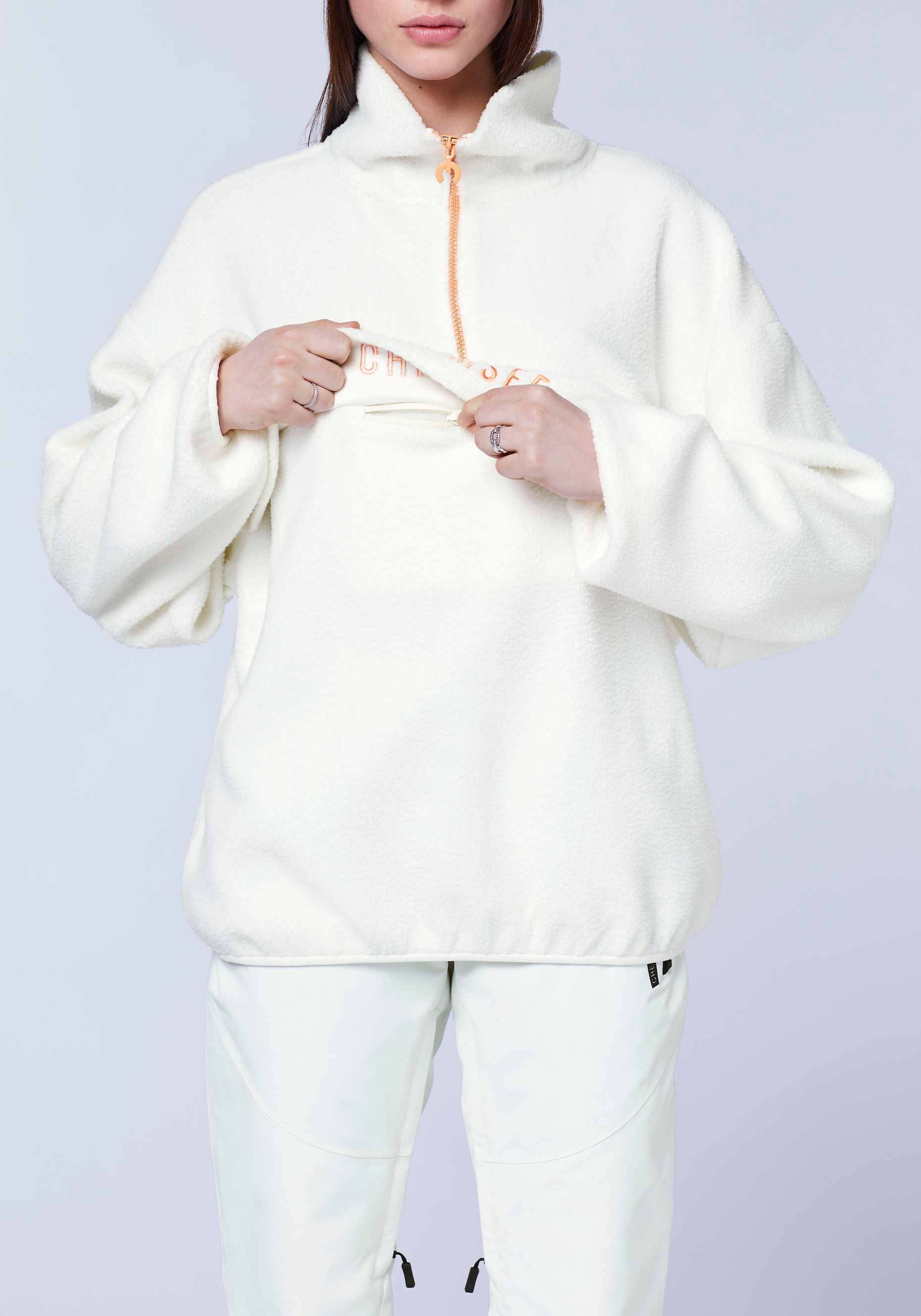 Loose-Fit Fleece-Pullover mit Label-Stitching | Chiemsee Online Shop