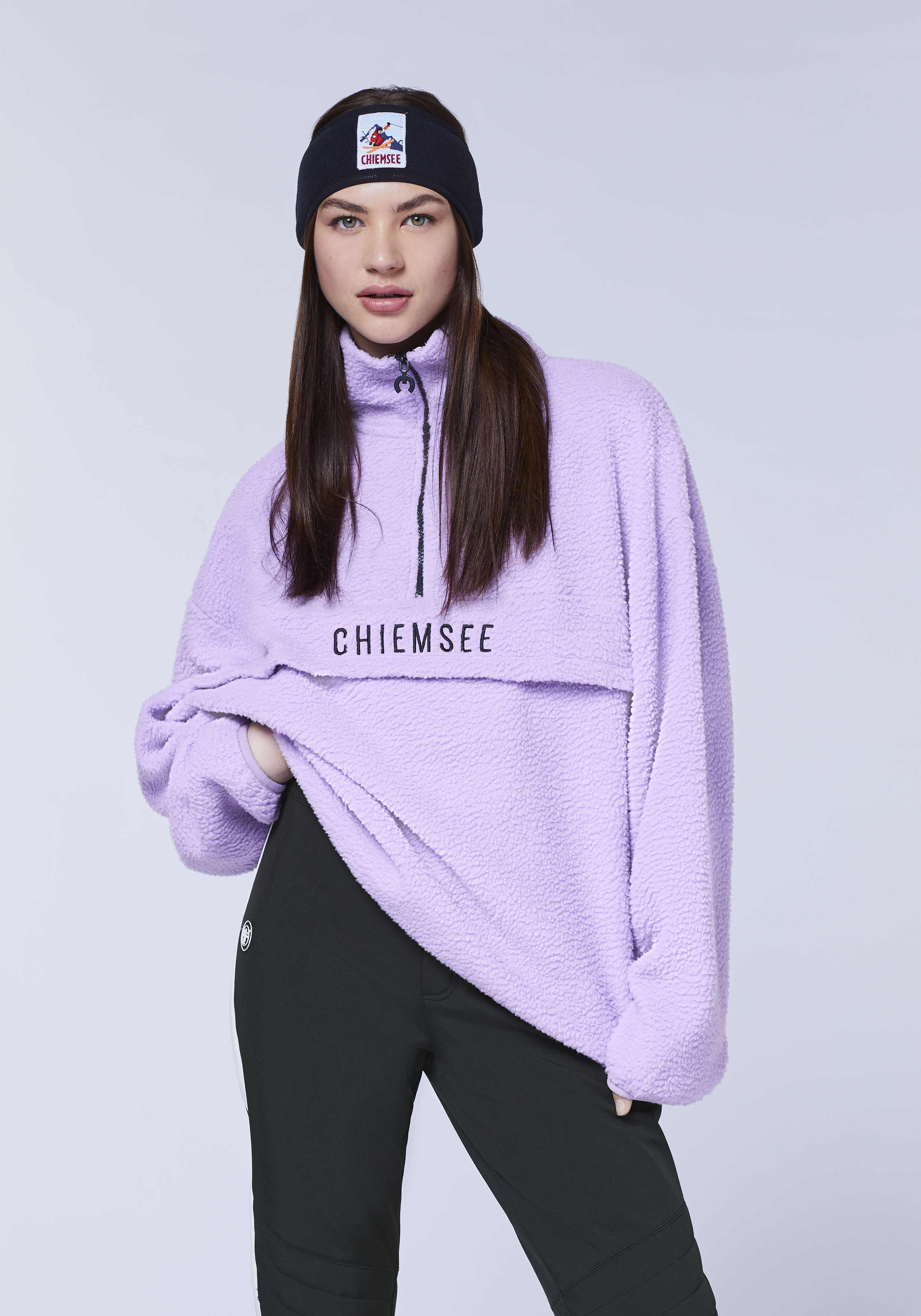 Loose-Fit Fleece-Pullover mit Label-Stitching | Chiemsee Online Shop 
