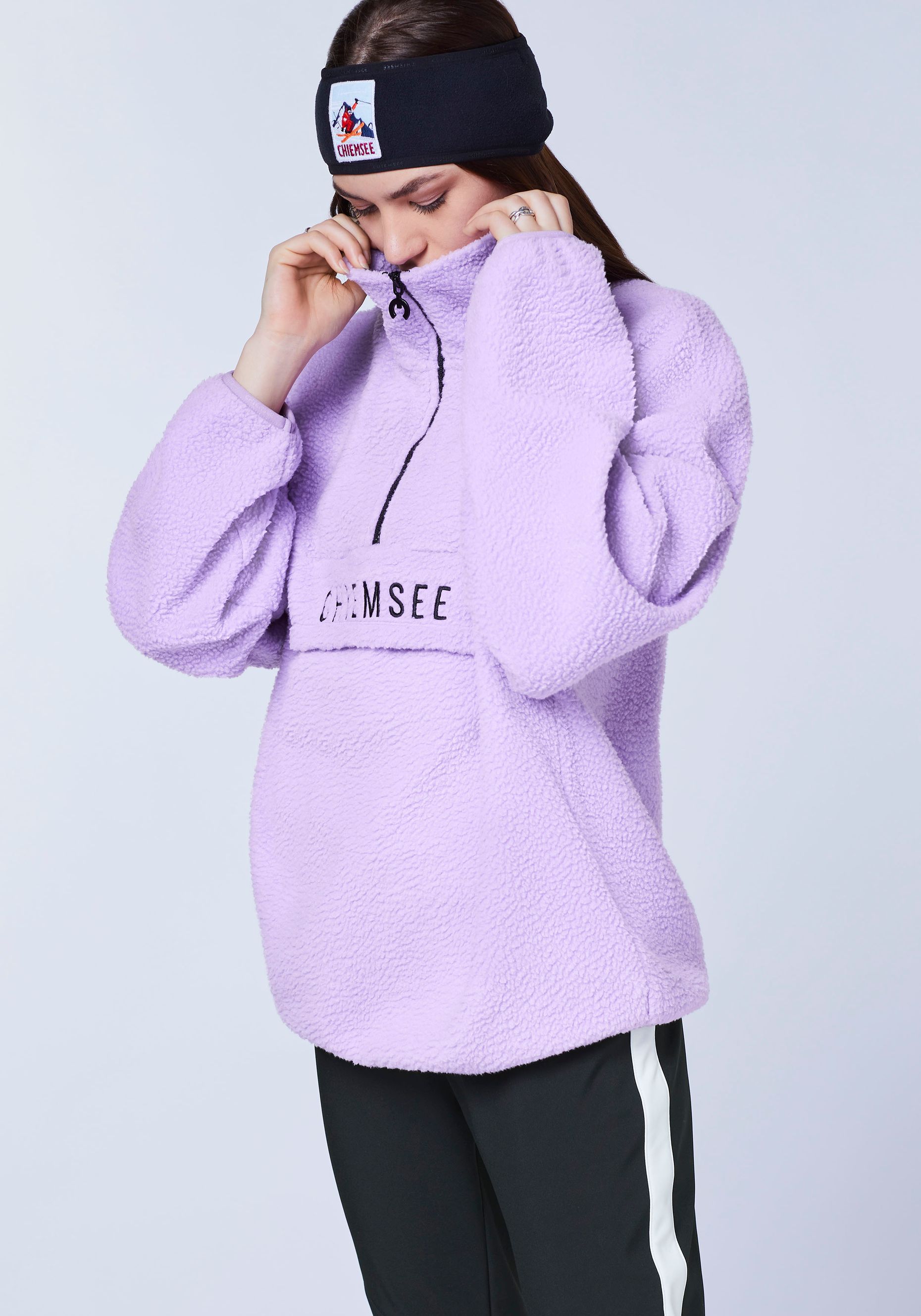 Loose-Fit Fleece-Pullover mit Label-Stitching | Chiemsee Online Shop 