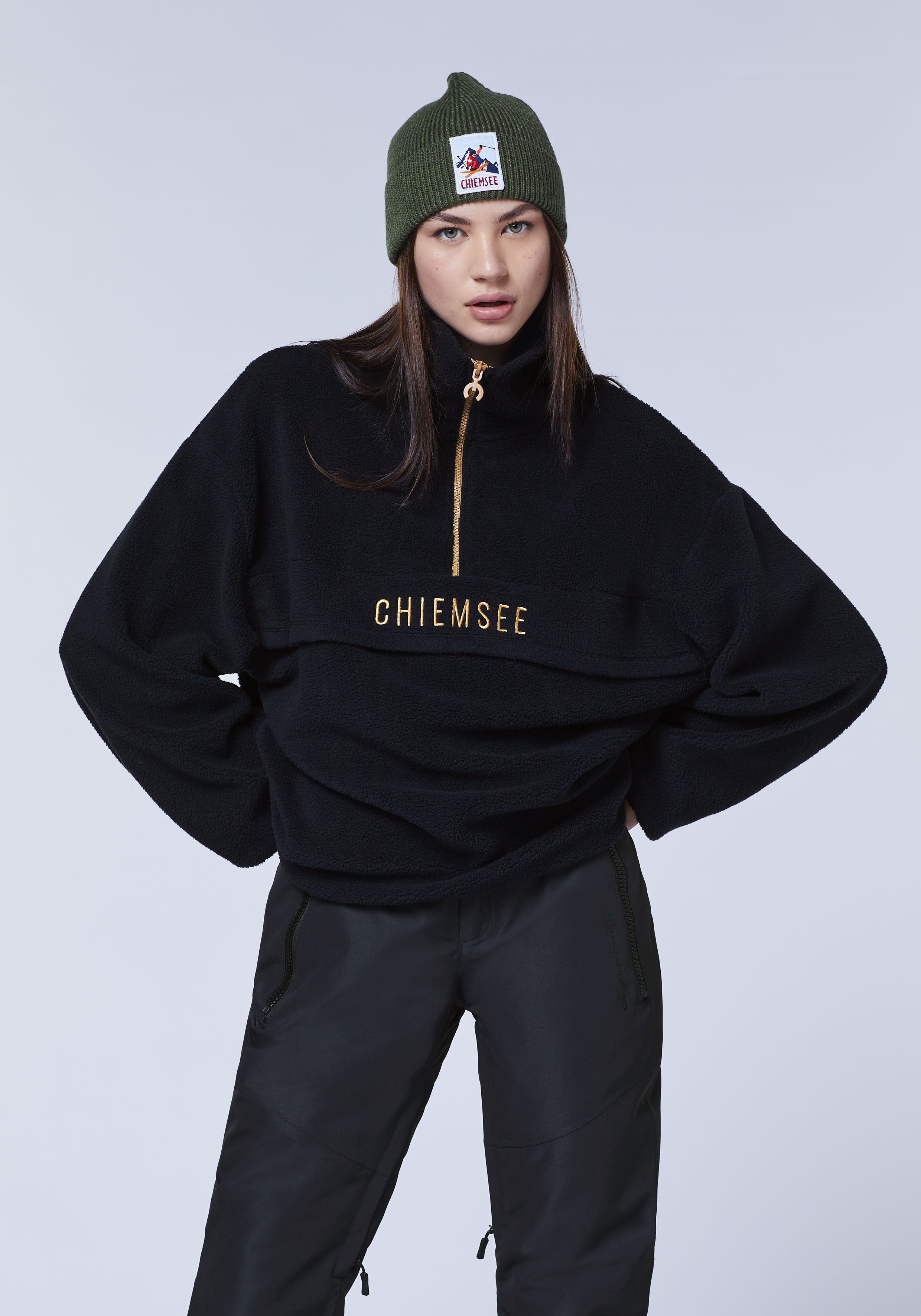 Loose-Fit Fleece-Pullover mit Label-Stitching | Chiemsee Online Shop 