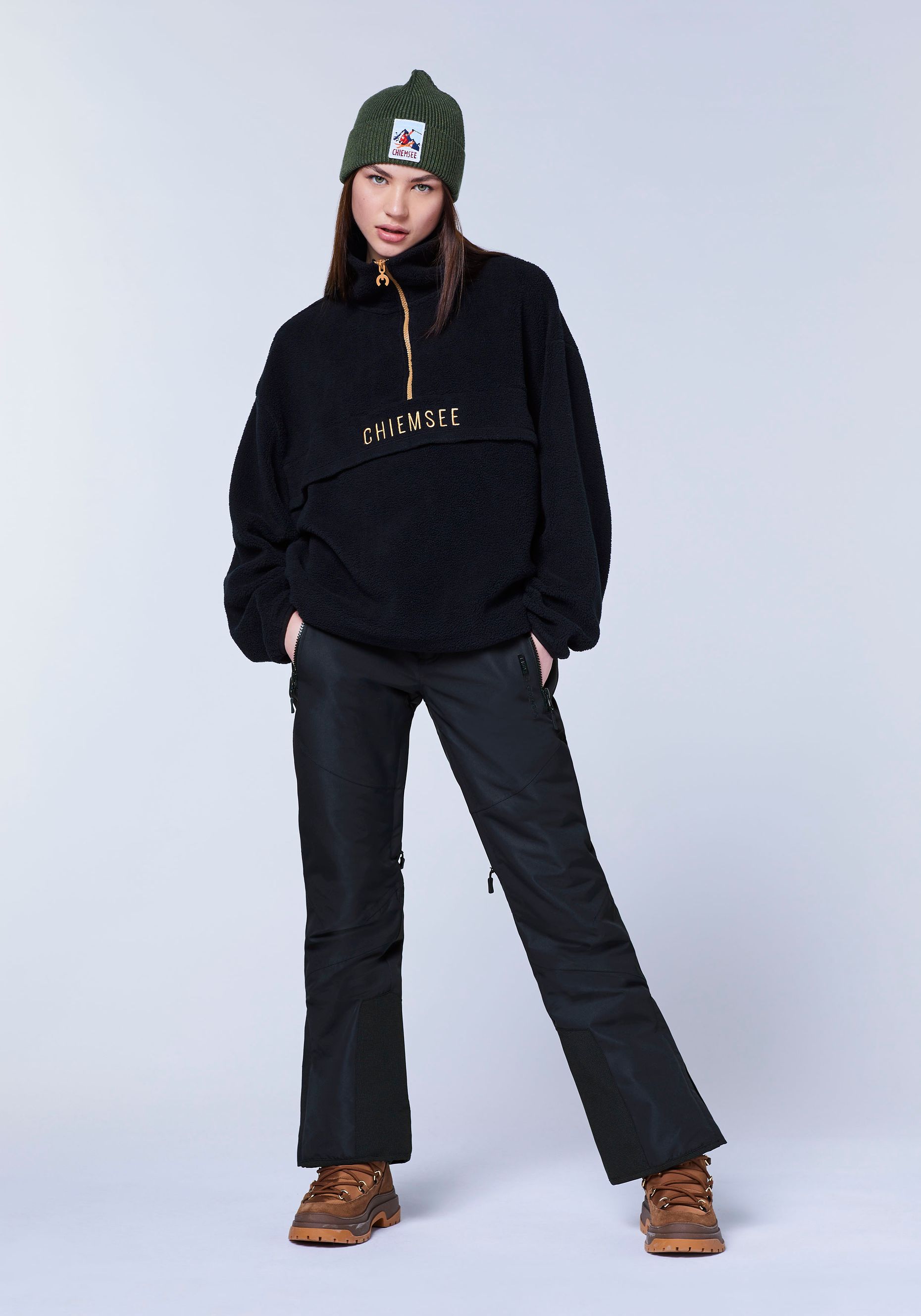 Loose-Fit Fleece-Pullover mit Label-Stitching | Chiemsee Online Shop 