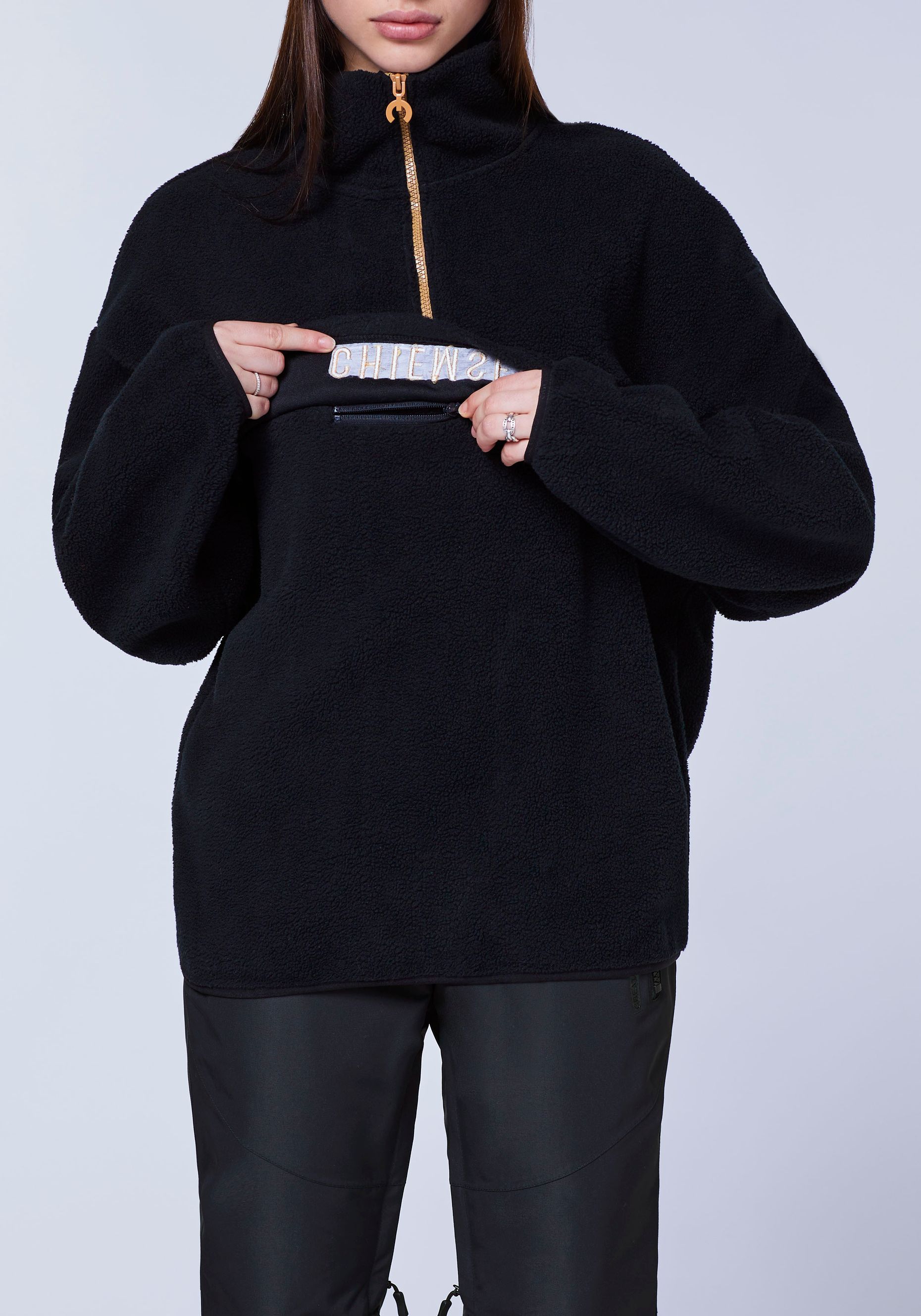 Loose-Fit Fleece-Pullover mit Label-Stitching | Chiemsee Online Shop