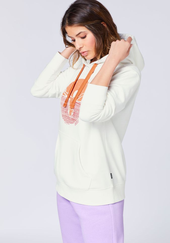 Comfort-Fit Hoodie in O-Shape mit Label-Kapuze | Online Shop