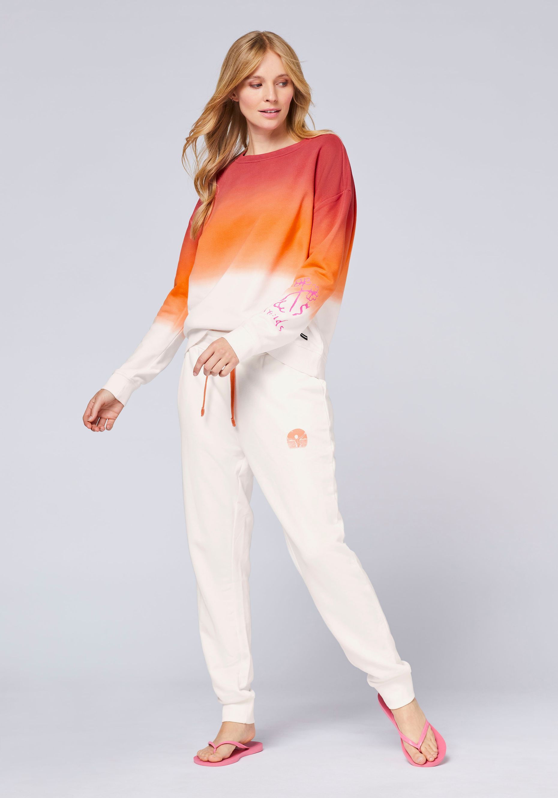 Sweater aus Baumwollmix im Farbverlauf mit Labelprint | Chiemsee 