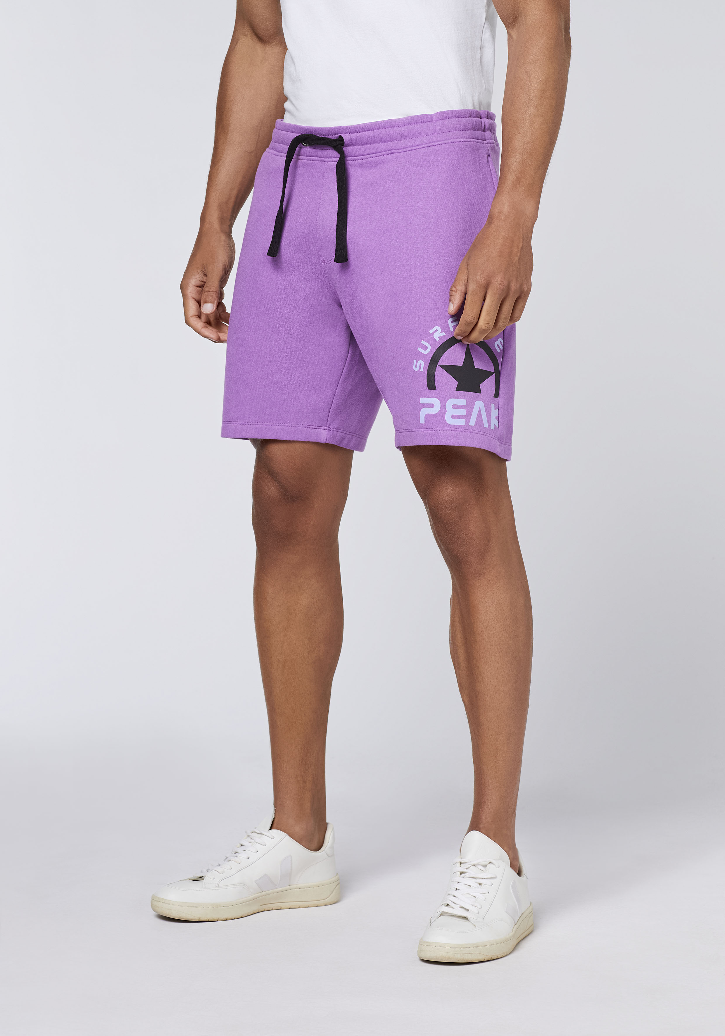 Regular-Fit Sweat-Shorts aus Baumwollmix mit Print