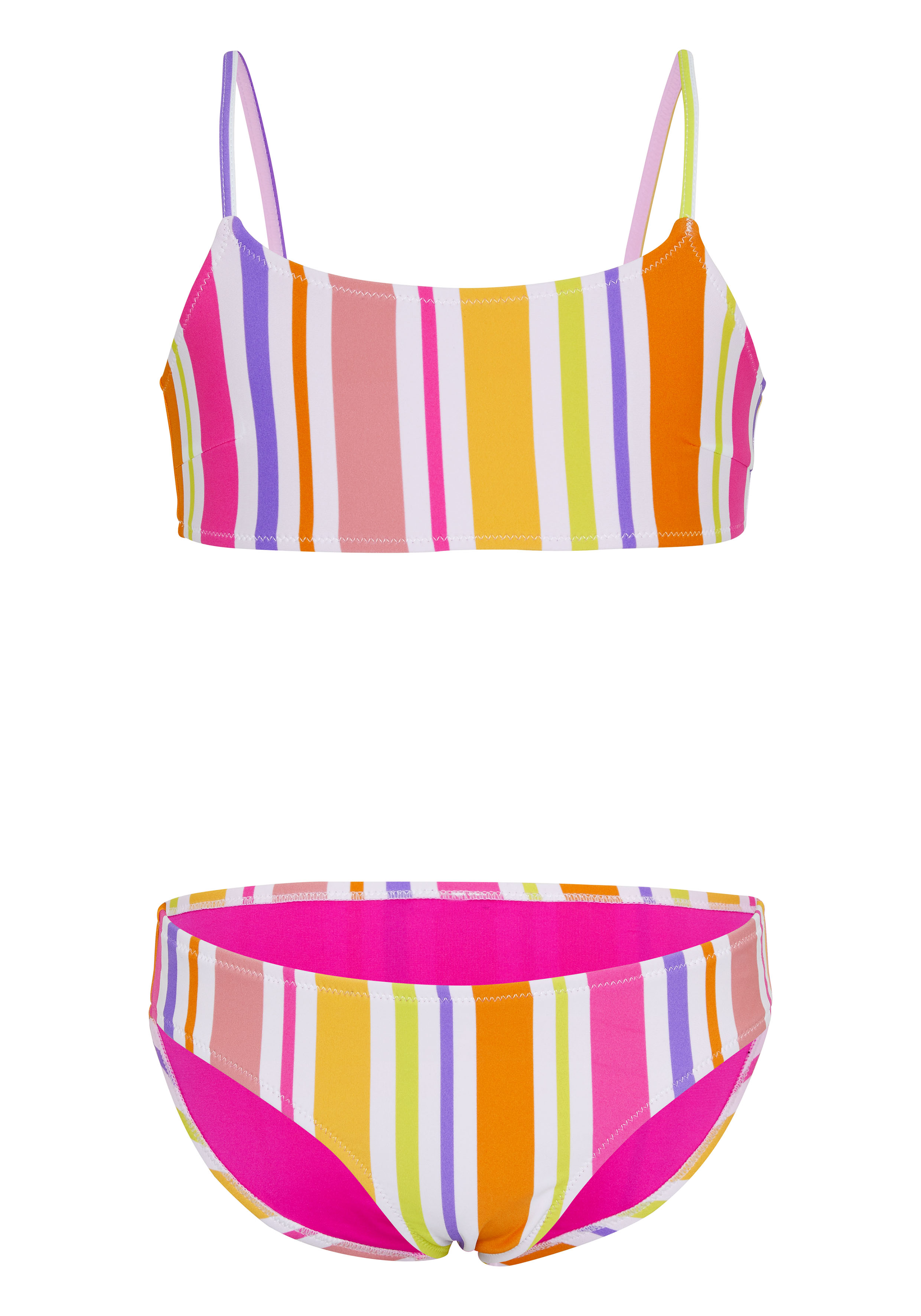 Gemusterter Mädchen-Bikini mit Bustier-Top und Slip