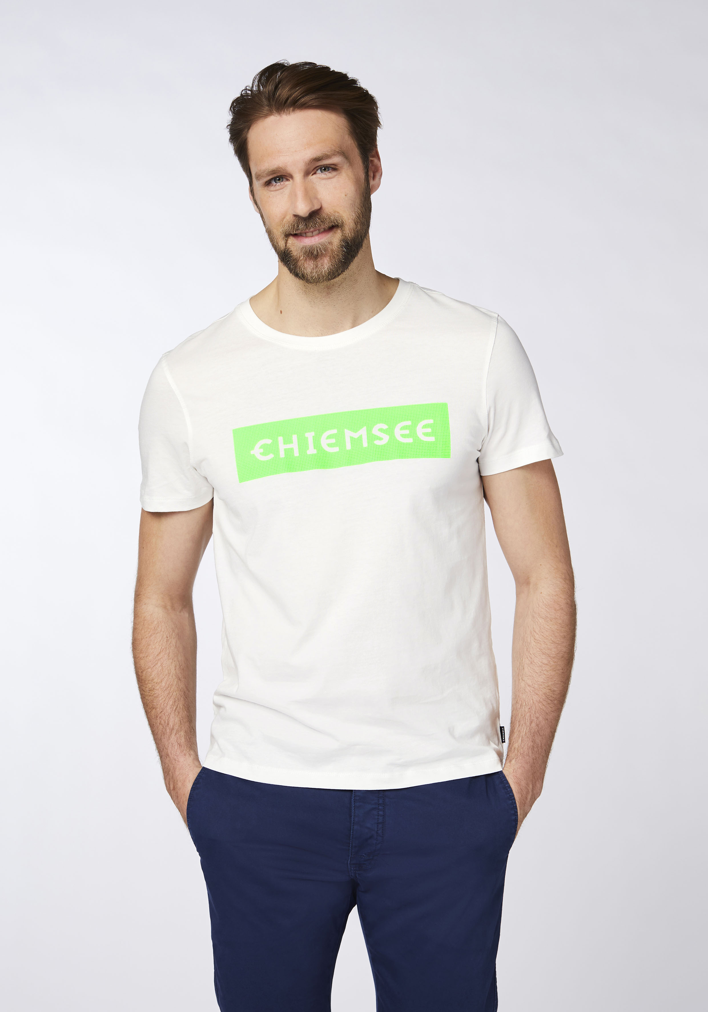 T-Shirt aus Jersey mit Label-Schriftzug
