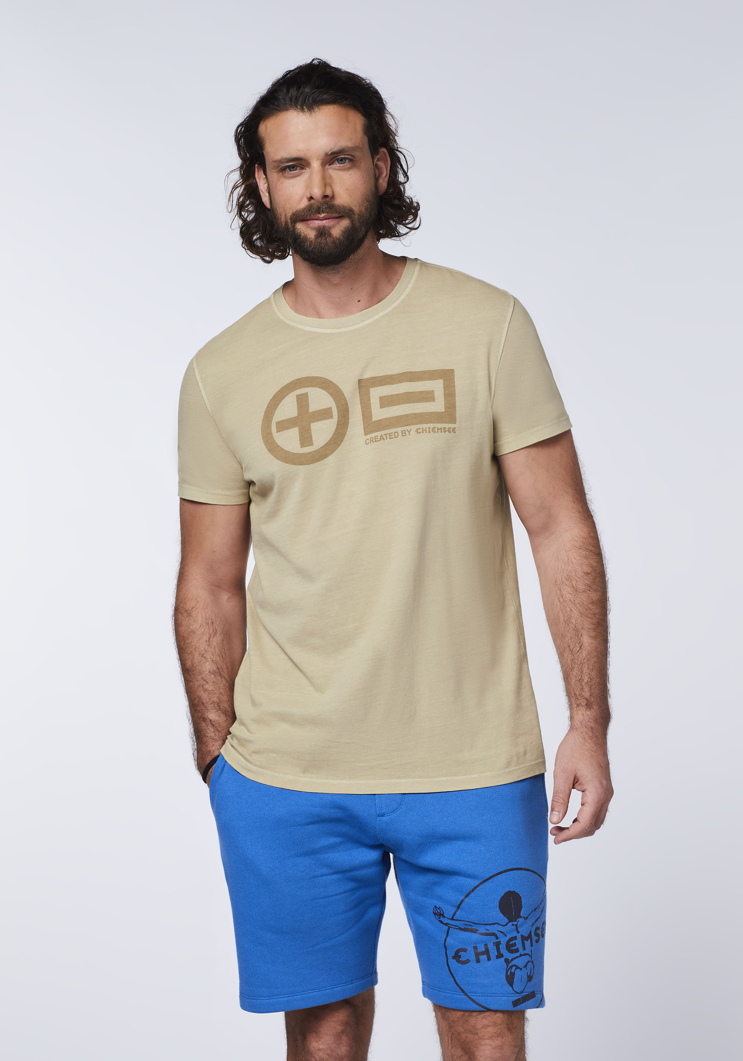 Jersey-Shirt mit PLUS-MINUS-Print | Chiemsee Online Shop 