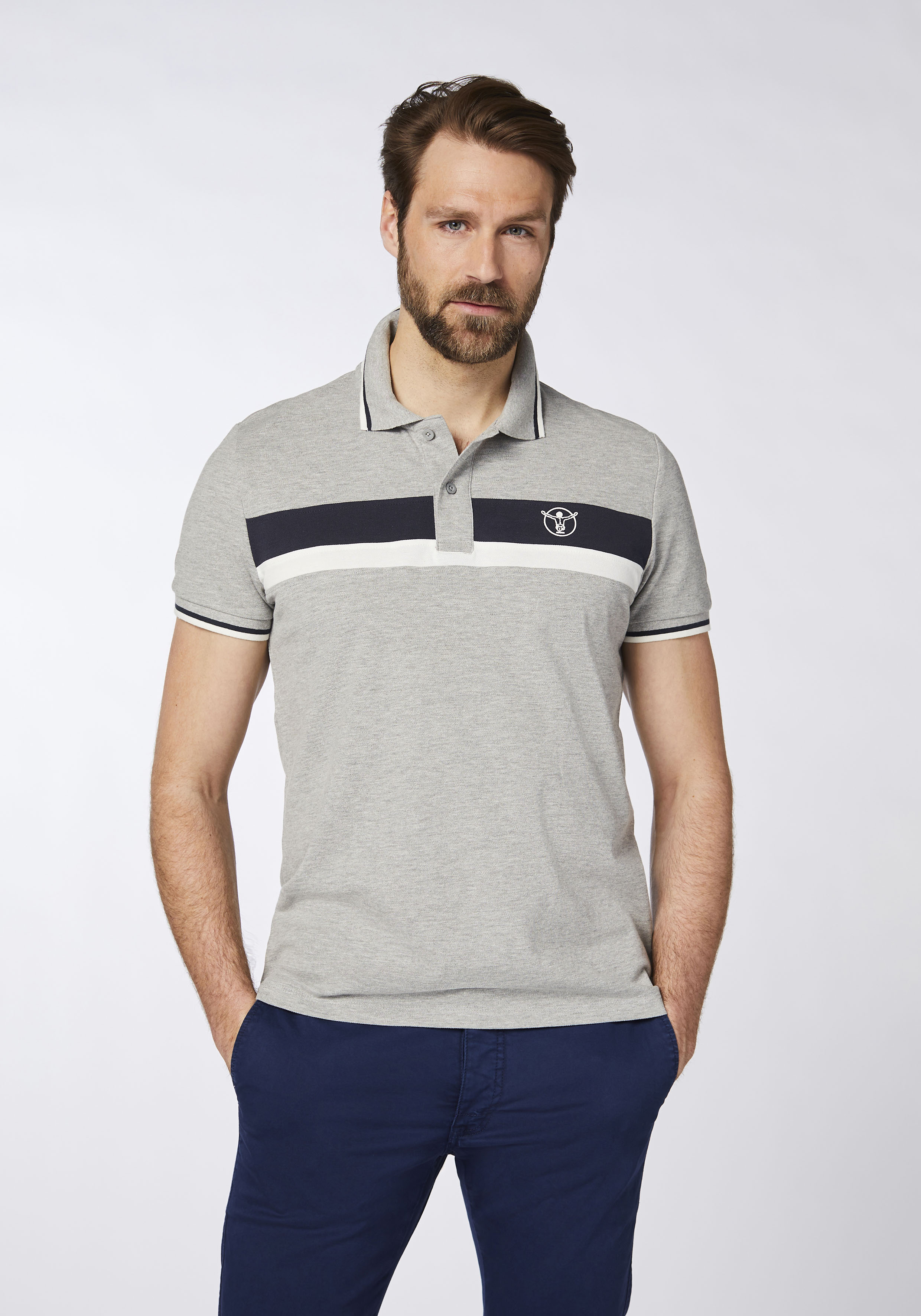 Regular-Fit Poloshirt aus Piqué mit Blockstreifen | Chiemsee 