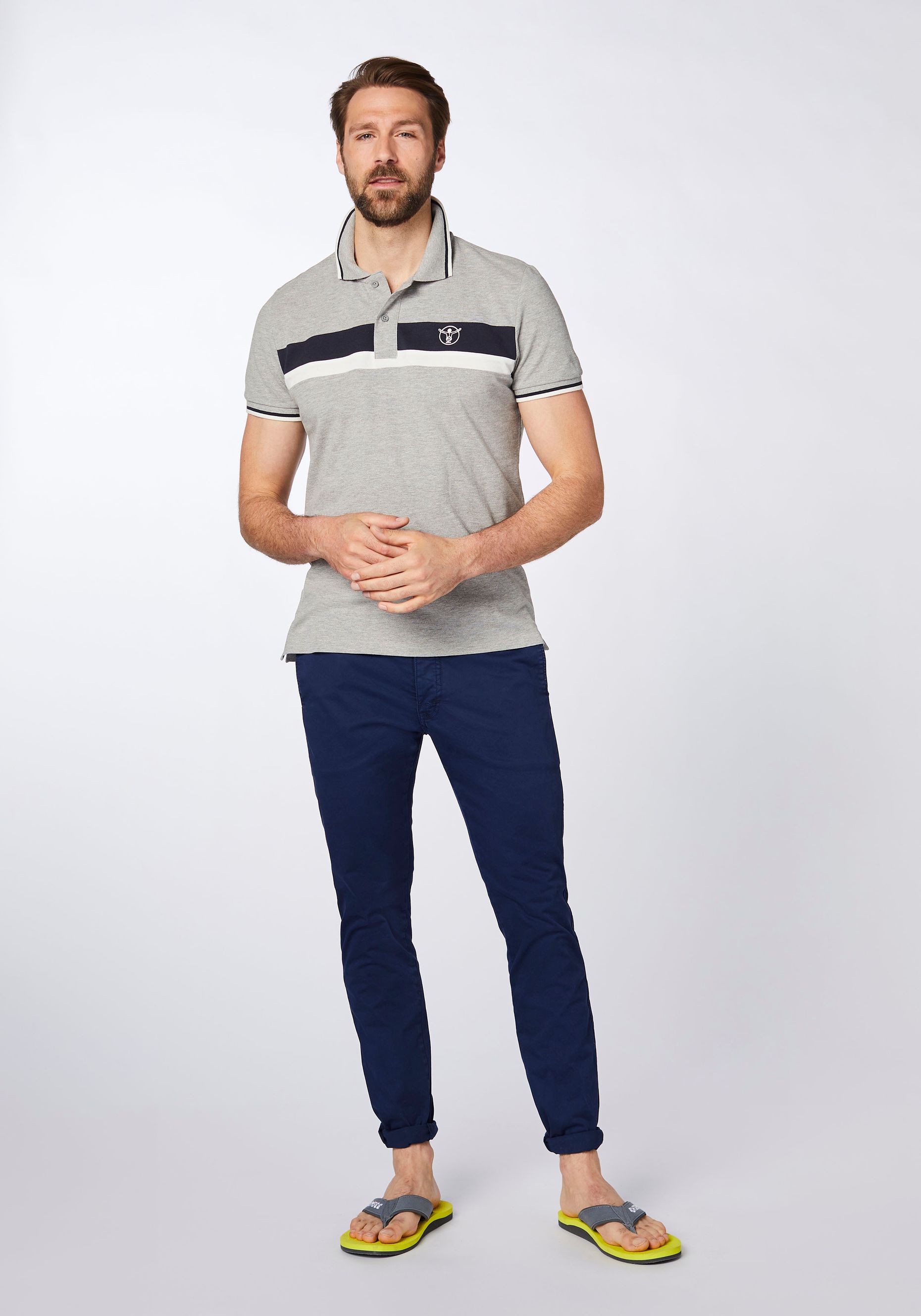 Regular-Fit Poloshirt aus Piqué mit Blockstreifen | Chiemsee 