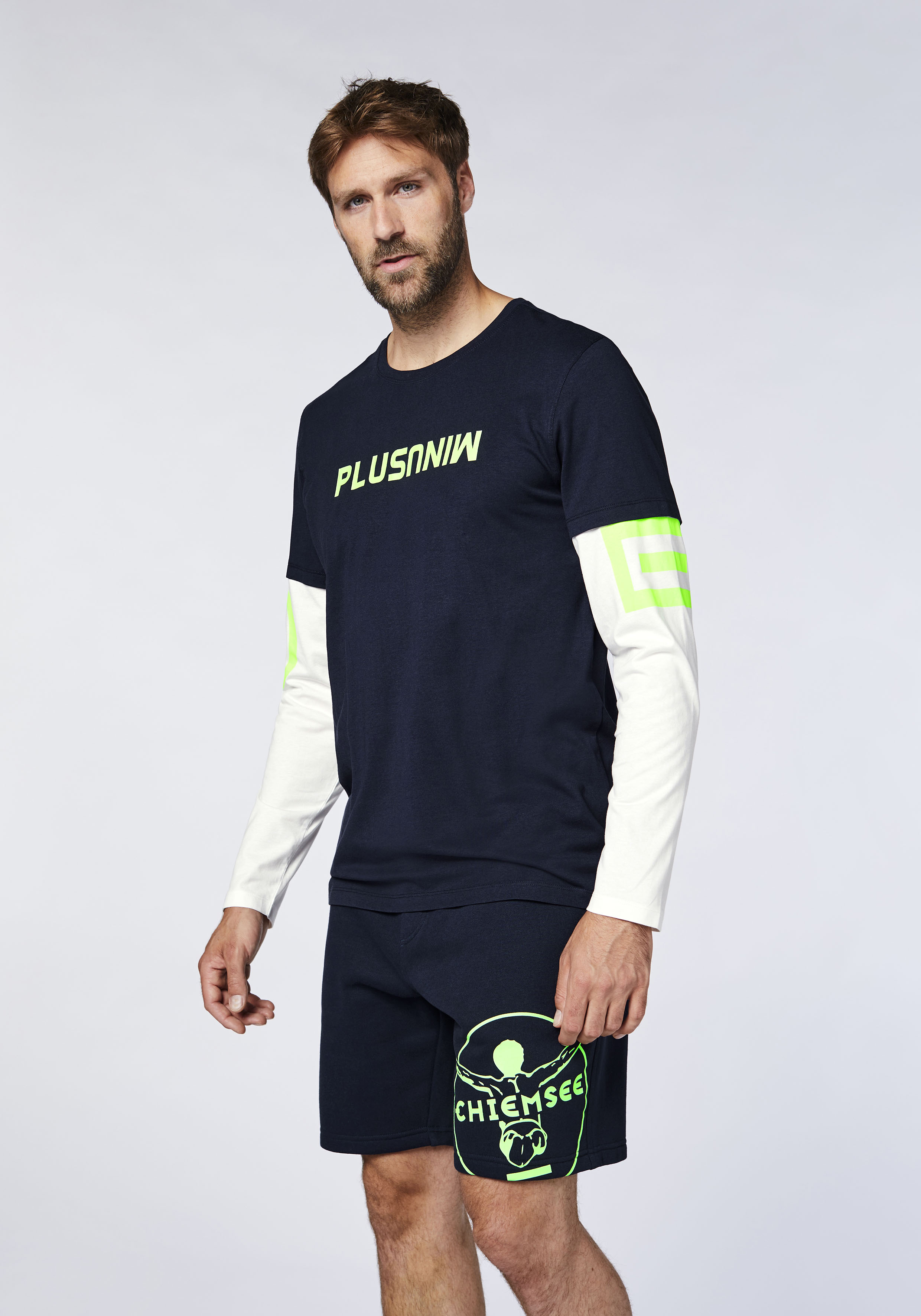 Longsleeve aus Baumwolle im Plus-Minus-Design | Chiemsee Online Shop