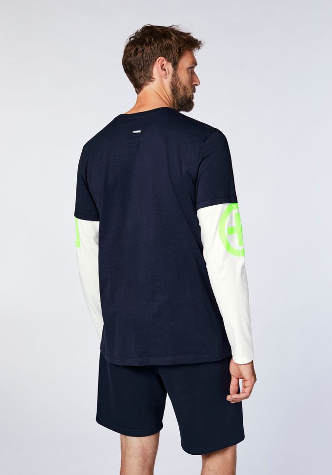 Longsleeve aus Baumwolle im Plus-Minus-Design | Chiemsee Online Shop