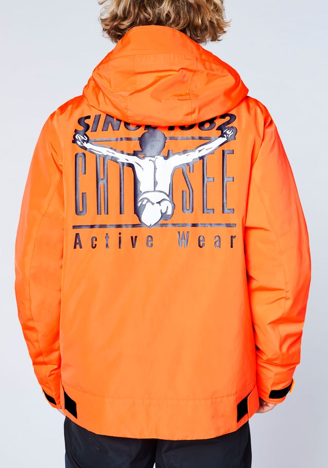 Spannende Jacke Mit Schriftzug Ebenbild